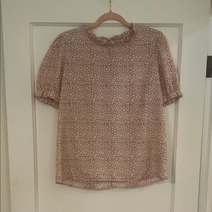 Leopard Print Women's Blouse - blush/mauve